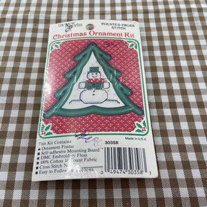 The New Berlin Cross Stitch Christmas Ornament Kit Jolly Snowman USA Made